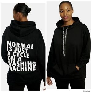 Dubgee by Whoopi 1X plus size black hooded sweatshirt NWT